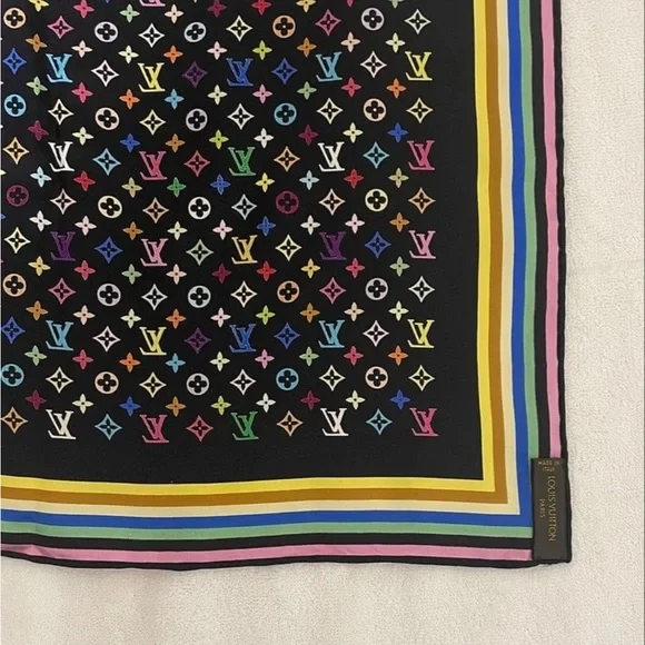 Louis Vuitton Vibrant Multicolor Silk Scarf - Picture 4 of 7